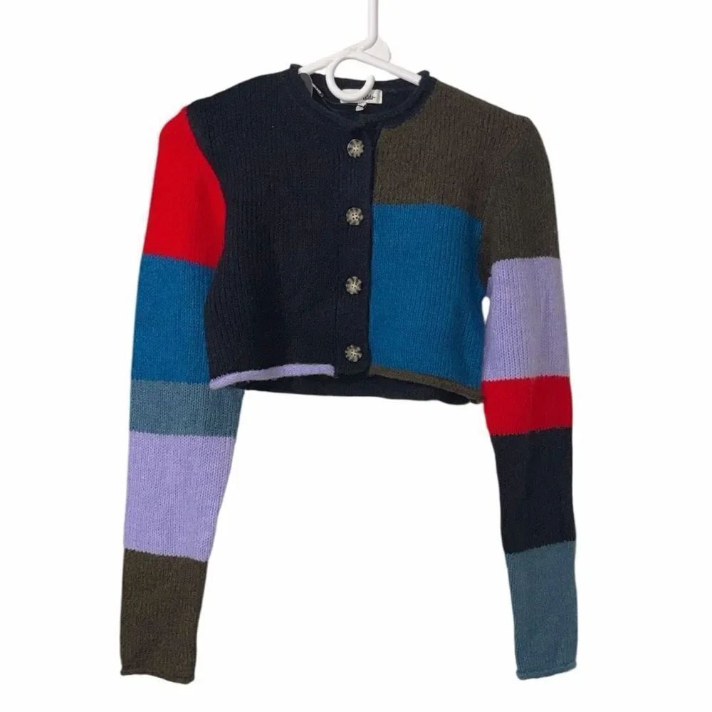 Fashion nova Kids Girls Color-block Cropped Cardigan(Size 14/16) - Picture 2 of 6